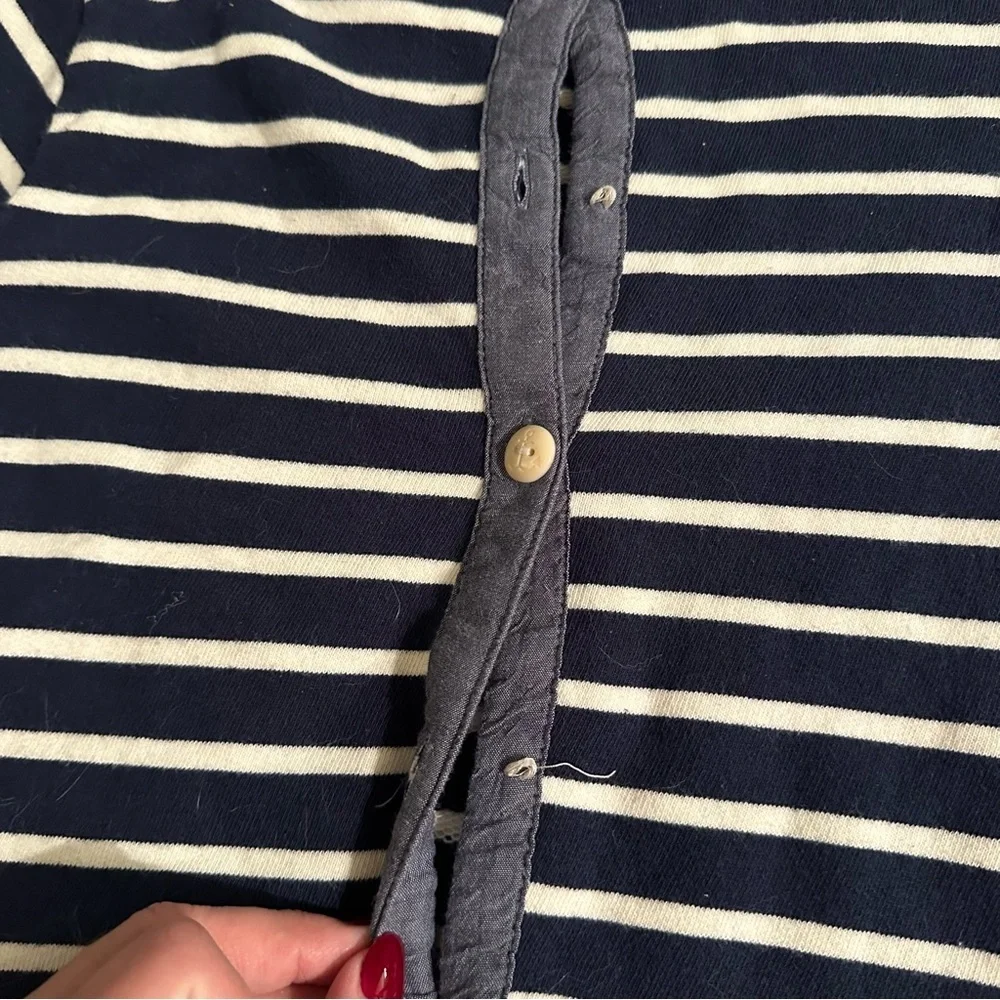 CREWCUTS J Crew 14 L Girls Navy Blue White Striped Top White Ruffle Bottom R $69